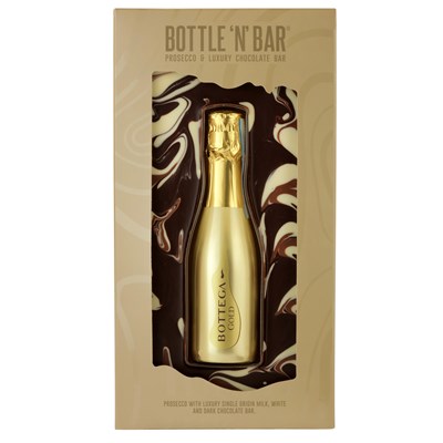 Bottle N Bar Prosecco And Milk White and Dark Chocolate